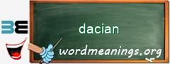 WordMeaning blackboard for dacian